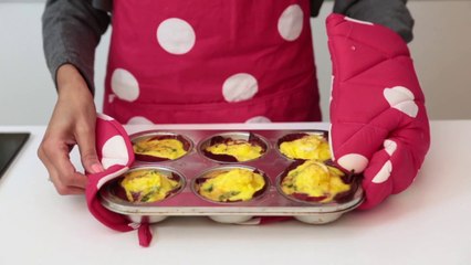 وصفة سهلة وسريعة لطريقة عمل بيض بالبسطرمة مافن