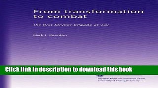 Read Books From transformation to combat: the first Stryker brigade at war ebook textbooks
