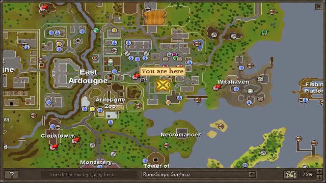 Runescape - 07 degrees 43 minutes south 12 degrees 26 minutes east