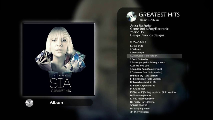 Sia - Greatest Hits 2016 (Demos) Album 'Songs written by Sia'