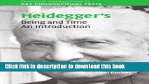 Read Heidegger s Being and Time: An Introduction (Cambridge Introductions to Key Philosophical