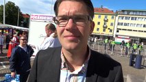 Peter Ahlborg intervjuar Jimmie Åkesson i Uddevalla 2014-08-29