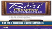 Download Gallery of Best Resumes: A Collection of Quality Resumes by Professional Resume Writers,