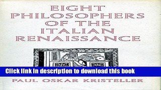 Download Eight Philosophers of the Italian Renaissance  PDF Free