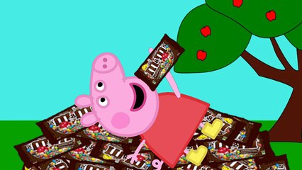 Peppa Pig Eating M&Ms A lot of candies Funny Story new Parody Nursery Rhymes Lyrics