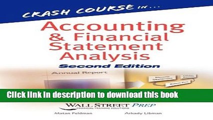 [Download] Crash Course in Accounting and Financial Statement Analysis  Read Online