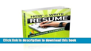 Read How to Write a Resume with Resume Examples PDF Free