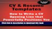 Read CV and Resume Templates - How to Write a Resume or CV Opening Line that Powerfully Positions
