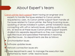 Canon printer support