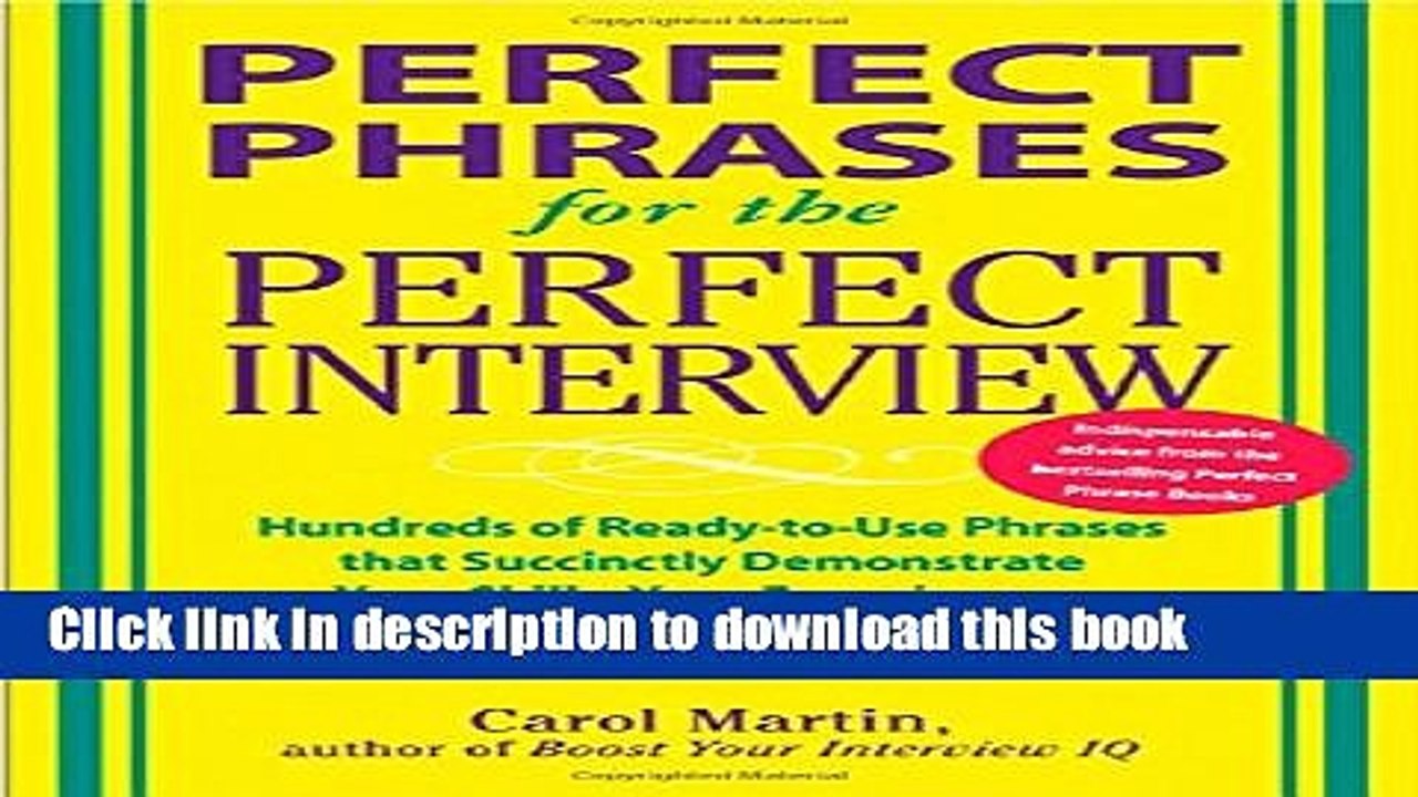 Read Perfect Phrases for the Perfect Interview: Hundreds of Ready-to-Use Phrases That Succinctly