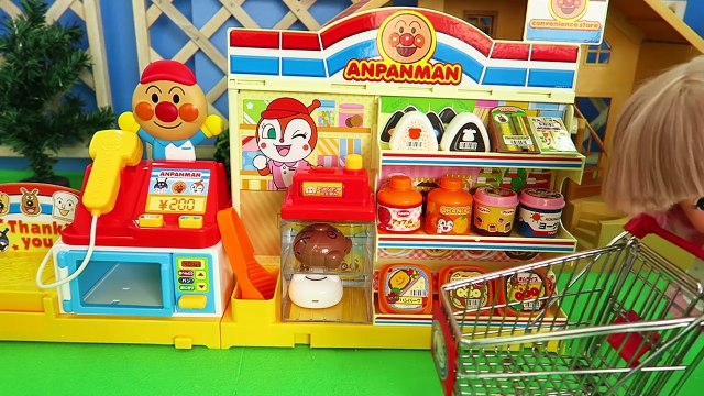 アンパンマンコンビニでお買い物ごっこ メルちゃん ぽぽちゃんのお手伝い？ Baby Doll Go Shopping in Convenience Store