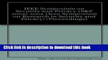 Read 2002 IEEE Symposium on Security and Privacy (S   P 2002) Ebook Free