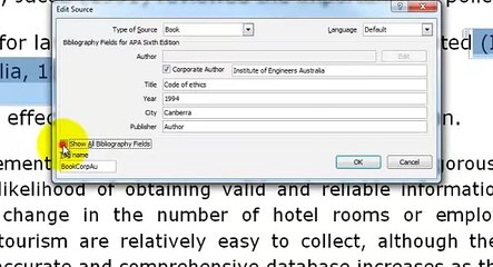 Insert a citation - Book Part 2 - Word 2010 APA 6th ed.