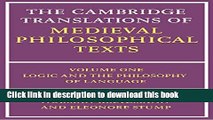 Read The Cambridge Translations of Medieval Philosophical Texts: Volume 1, Logic and the