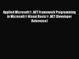 FREE PDF Applied Microsoft® .NET Framework Programming in Microsoft® Visual Basic® .NET (Developer