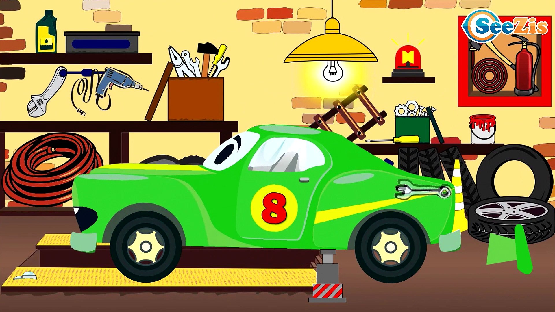 Caricaturas de carros infantiles - Carros de Carreras, Coche de Policía - Videos Para Niños