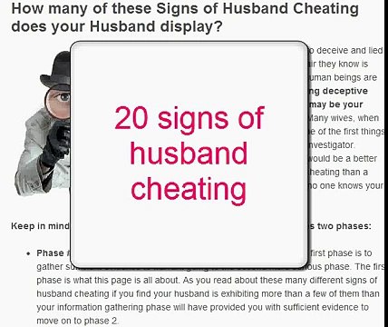20 Signs Your Husband is Cheating - Signs Husband Cheating.avi