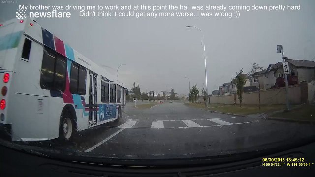 Insane hail storm batters cars in Canada