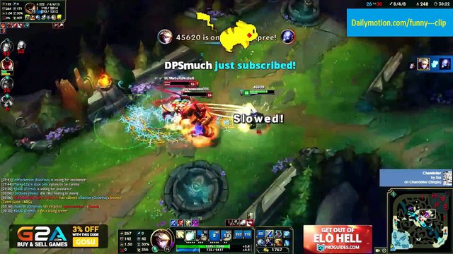 LoL Epic Moments #10 - Twisted Fate Outplay 1vs4 Quadra kill + Baron! League of Legends