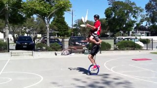 2 Man Unicycle Juggle - Something Ridiculous