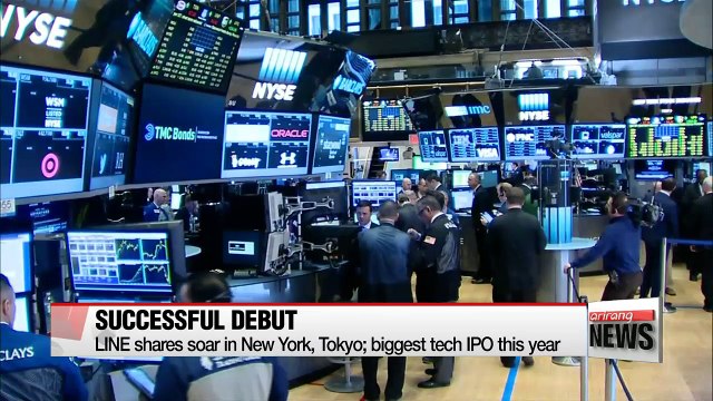 Naver subsidiary LINE makes IPO debut in New York, shares rise by 27%