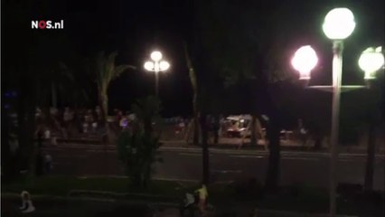 Footage of truck driving in crowd Nice France 14-07-2016 at least 73dead