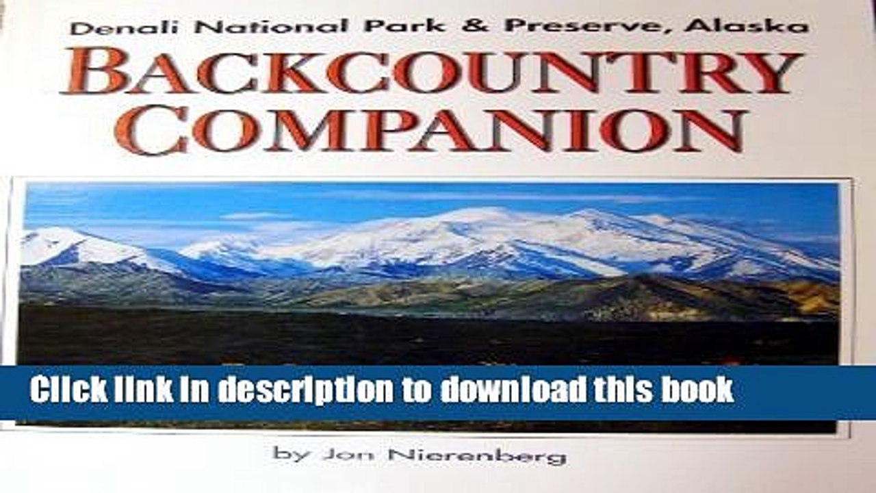 Read Backcountry Companion for Denali National Park Ebook Free