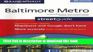Read Rand McNally Baltimore Metro Streetguide, Maryland: Including Baltimore, Anne Arundel,