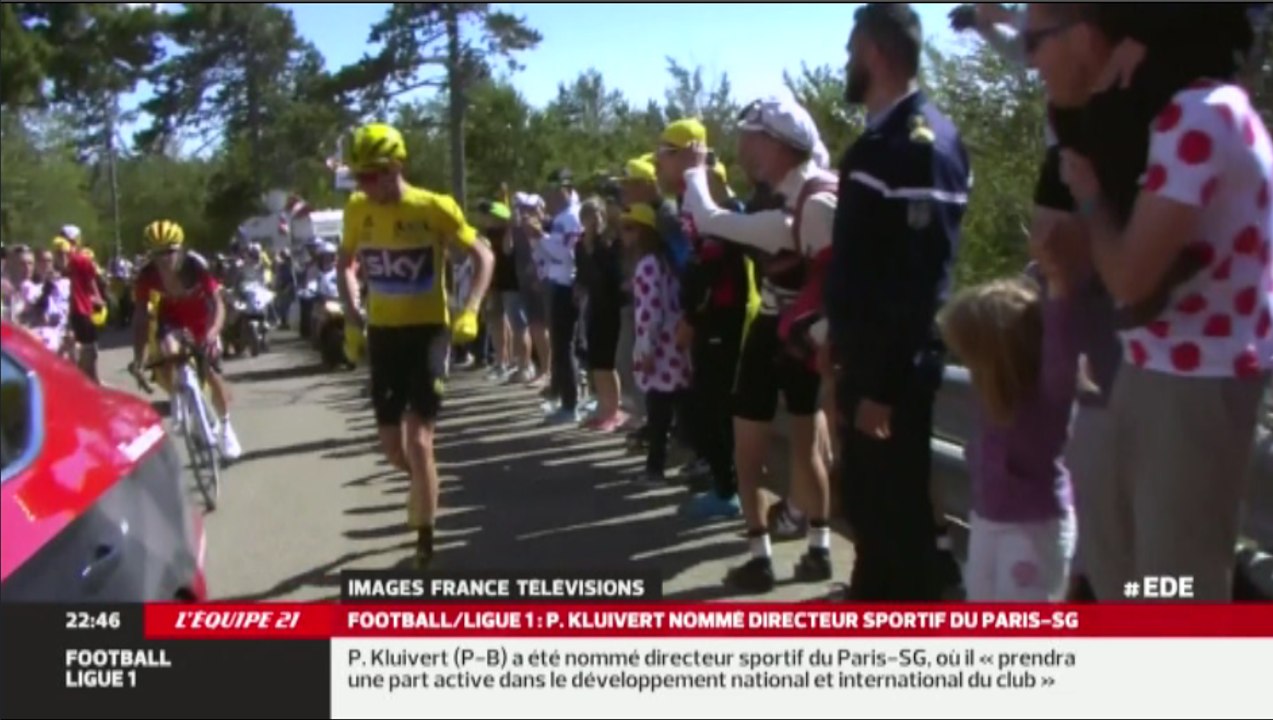 Chris Froome termine l'étape du mont Ventoux à pied  - ZAPPING TÉLÉ DU 15/07/2016