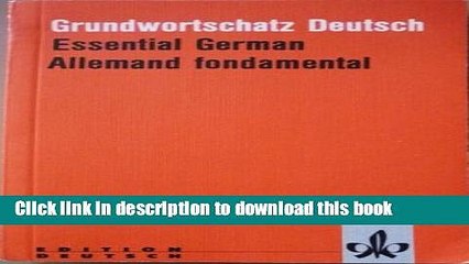 Read Grundwortschatz Deutsch: Essential German / Allemand Fondamental (German and English Edition)