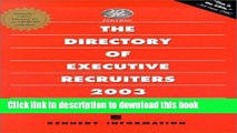 Read The Directory of Executive Recruiters with CDROM (Directory of Executive   Professional