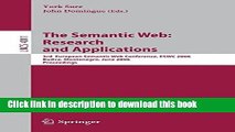 Read The Semantic Web: Research and Applications: 3rd European Semantic Web Conference, ESWC 2006,