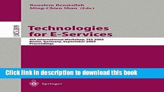 Read Technologies for E-Services: 4th International Workshop, TES 2003, Berlin, Germany, September