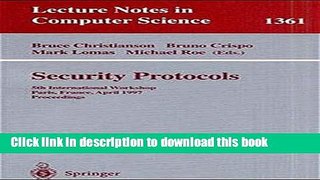 Read Security Protocols: 5th International Workshop, Paris, France, April 7-9, 1997, Proceedings