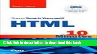 Download Sams Teach Yourself Html in 10 Minutes  Ebook Free