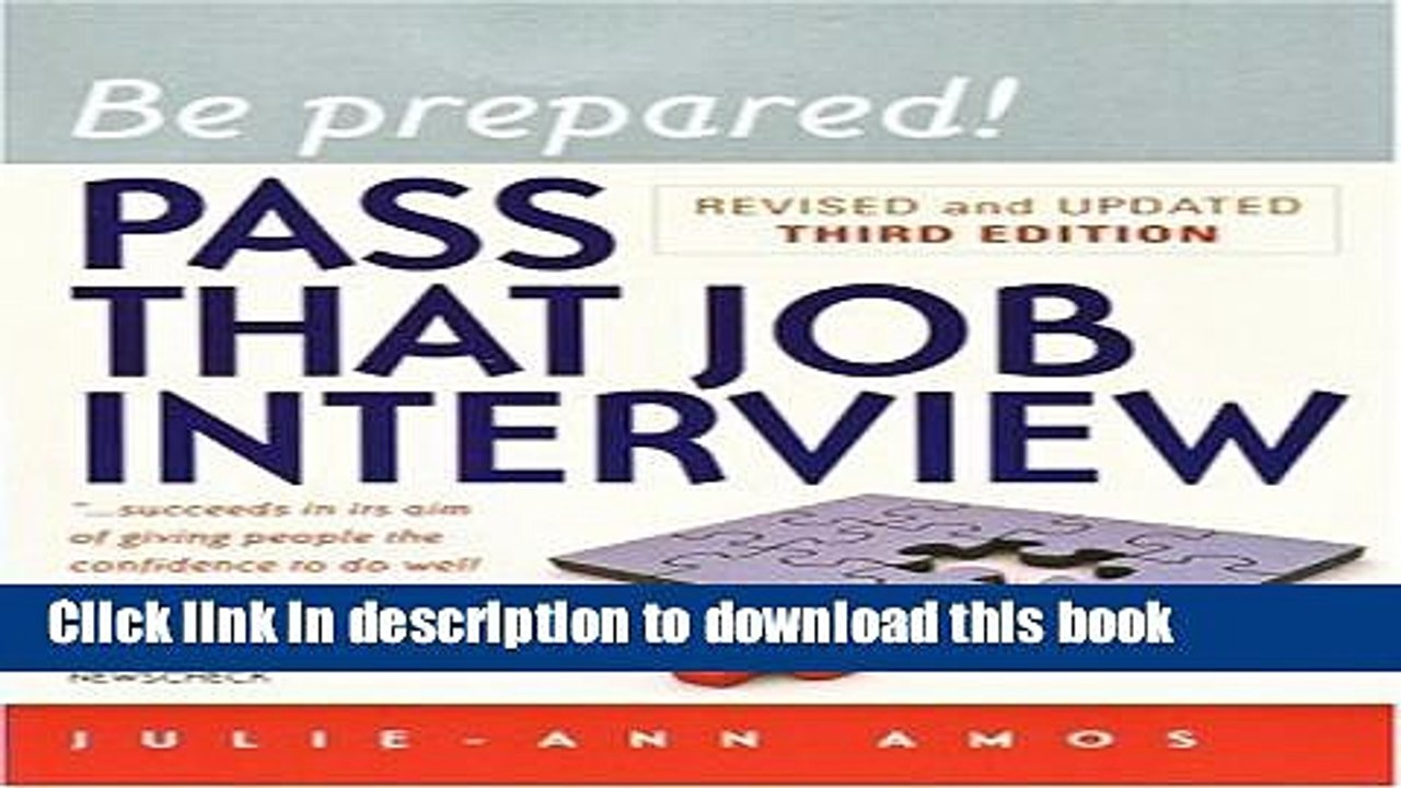 Read Be Prepared! Pass That Job Interview, 3rd edition  Ebook Free