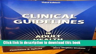 Read Clinical Guidelines in Adult Health  Ebook Free