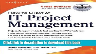 Read How to Cheat at IT Project Management Ebook Free