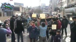حلب - مظاهرة أهالي حي الأنصاري الأبطال 22-1-2013