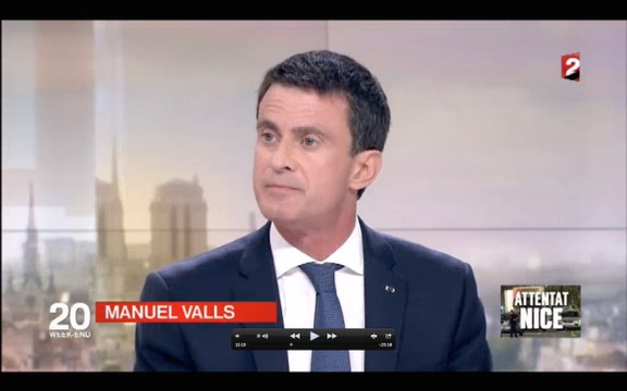 Manuel Valls au 20h de France 2