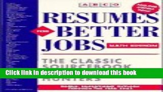 Read Resumes for Better Jobs  Ebook Free