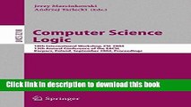 Read Computer Science Logic: 18th International Workshop, CSL 2004, 13th Annual Conference of the