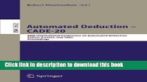 Download Automated Deduction - CADE-20: 20th International Conference on Automated Deduction,