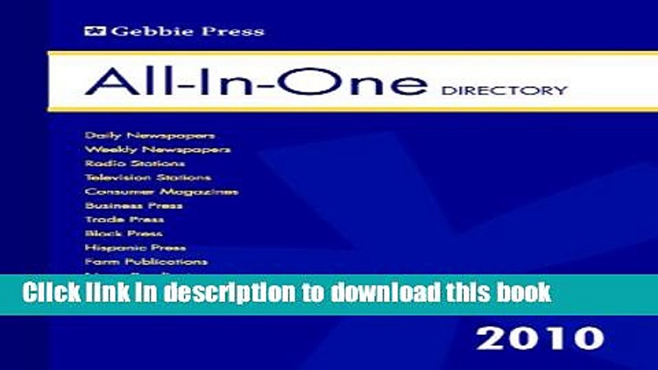 Read 2010 Gebbie Press All-In-One Directory Ebook Free