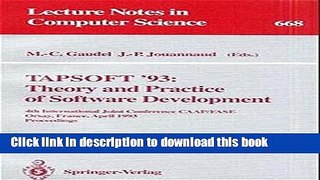 Read TAPSOFT  93: Theory and Practice of Software Development: 4th International Joint Conference