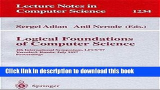 Read Logical Foundations of Computer Science: 4th International Symposium, LFCS 97, Yaroslavl,