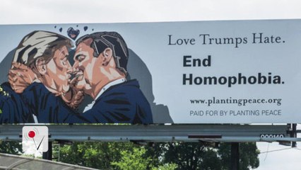 A Giant Billboard of Trump and Cruz Kissing Goes Up Near RNC