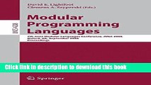 Read Modular Programming Languages: 7th Joint Modular Languages Conference, JMLC 2006, Oxford, UK,