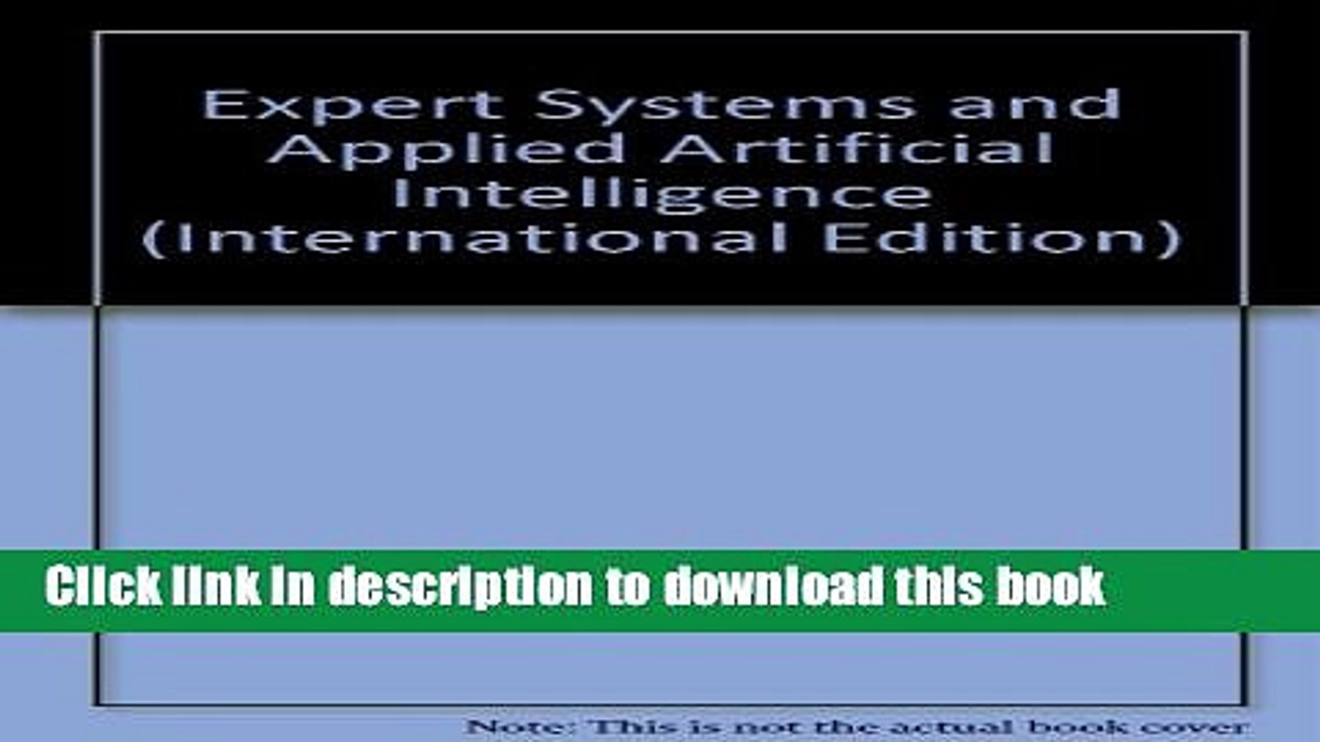 PDF Expert Systems and Applied Artificial Intelligence  Read Online