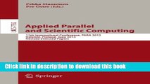 Read Applied Parallel and Scientific Computing: 11th International Conference, PARA 2012,